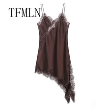 Load image into Gallery viewer, Women Sexy Irregular Lace Dress Fashion V Neck Hem Suspender Long Dresses 2025 New Fashion Party Vestidos