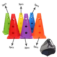 Load image into Gallery viewer, 12PCS 18PCS 24PCS 30PCS 36PCS Durable  Mark Cones Football Agility Training Sport  with Hole