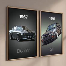 Load image into Gallery viewer, Scandinavian Vintage Car Canvas - Retro Print, Home Wall Art