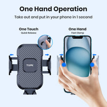 Load image into Gallery viewer, Car Phone Holder Mount,TOPK Upgrade Auto Locking Universal Phone Stand Holder with Hook Clip for Car Air Vent for iPhone Samsun