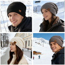 Load image into Gallery viewer, New Unisex Slouchy Winter Hats Add Fur Lined Men And Women Warm Beanie Cap Casual Label Decor Winter Knitted Hats