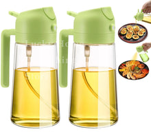 Load image into Gallery viewer, 1-2PCS 2in1 Olive Oil Dispenser Bottle 500ml Plastic Oil Sprayer Cooking Oil Spray Tank BBQ Baking Picnic Kitchen Tools for Home