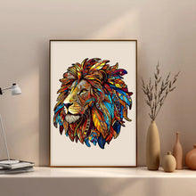 Load image into Gallery viewer, Wooden Lion Puzzle - Irregular Animal Shape, Gift Box, Personalized Family Gift