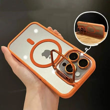 Load image into Gallery viewer, Luxury Magnetic Shockproof Phone Case For iPhone 15 14 13 12 11 16 17 Pro Max Plus 16E Funda Stand Glass Lens Protection Cover