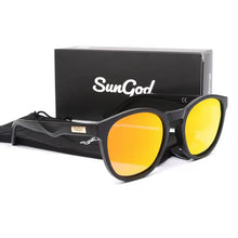 Load image into Gallery viewer, SUNGOD MIRAS Blue Mirror Sunglasses Men's Polarized Lens Glasses Retro Fashion Square Men's Sunglasses Sport SO1: with box