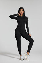 Load image into Gallery viewer, FUBEIKE Women's Yoga Set Fashion Sexy Slim Fit Long Sleeve Zipper Sports Gym Workout Legging Bodysuits Outdoor Activewear