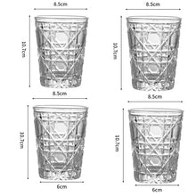 Load image into Gallery viewer, 4pcs Glass Set for Drinking 10.5oz Household Whiskey Cups Diamond Painting Wine Glass Juice Drinks Glasses Transparent Drinkware