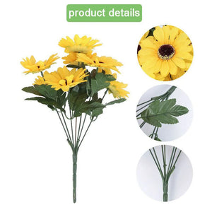 Artificial Sunflower Bouquet - 7 Heads 29cm Fake Flowers for Home, Wedding & Party Décor