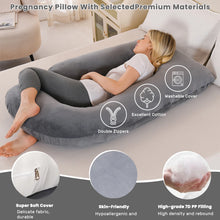 Load image into Gallery viewer, Pregnancy Pillows for Sleeping, J Shaped Full Body Maternity Pillow, Pregnancy Pillow for Women, Full Body Pillows for Sleeping