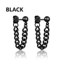 Load image into Gallery viewer, 1 Pairs Punk Stainless Steel Stud Earrings Black Earrings Set For Men Women Vintage Hip Hop Piercing Ear Jewelry