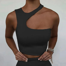 Load image into Gallery viewer, Women&#39;s Sexy Off Shoulder Cut Out Crop Top Solid Color Summer Tube Irregular Sporty Tank