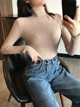 Load image into Gallery viewer, 2025 Autumn Winter Thick Sweater Women Knitted Ribbed Pullover Sweater Long Sleeve Turtleneck Slim Jumper Soft Warm Pull Femme