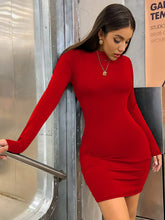 Load image into Gallery viewer, Long Sleeve Turtleneck Bodycon Mini Dress  Party Club Fall