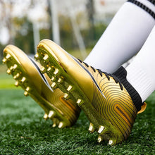 Load image into Gallery viewer, Professional Men Ankle Football Boots Outdoor Grass Cleats Unisex Soccer Shoes Long Spikes Tf Football Shoes Chuteira Society