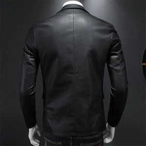 New Men's Slim Fit Moto Biker Jacket - Leather Suede Motorcycle Coat, Turn Down Collar