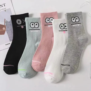 Women's Cute Expression Print Socks - Funny & Comfy Mid Tube Stockings