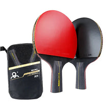 Load image into Gallery viewer, 5/6 Star Table Tennis Racket 2PCS Professional Pinng Two-Piece Pure Wood Table Tennis Paddle High-quality Set with A Bag