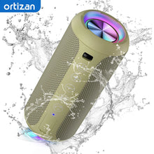 Load image into Gallery viewer, Ortizan Bluetooth Speaker, Deep Bass, RGB Lights, Waterproof, TWS, AUX, TF Support