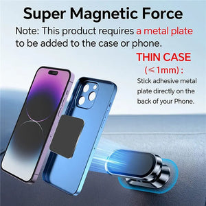 Magnetic Car Phone Holder - Air Vent Mount for iPhone 15, Xiaomi, Samsung, Huawei