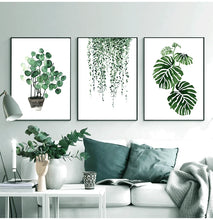 Load image into Gallery viewer, Wall Art Paintings for Living Room Home Decor Scandinavian Style Tropical Plants Poster Green Leaves Decorative Picture Modern