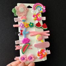Load image into Gallery viewer, Cute Kids Hairpin Set: Flower, Fruit, Animal Clips - 14 Pieces