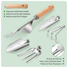 Load image into Gallery viewer, 9 Piece Garden Weeding Tools Stainless Steel Gardening Tool Set with Wooden Handle, Weeder