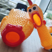 Load image into Gallery viewer, Tough Dog Chew Toy - Screaming Chicken, Squeaky, Durable, Teeth Grinding, Fun!