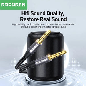 Rocoren 3.5mm Jack Audio Cable - 5M Male to Male Aux Cord for Phone, Car, MP3, Speaker