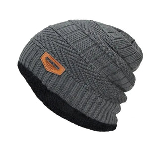 Men's & Women's Winter Beanie Hat - Thick Knitted Cap with Fur Lining, Warm Gorro