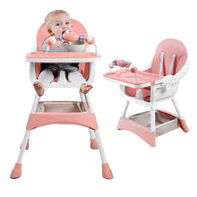 Load image into Gallery viewer, Baby High Chair, Portable Baby Dining Chairs Eat &amp; Play Convertible High Chair with Double-Layer Dinner Plate and Toy Rack