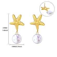 Load image into Gallery viewer, Vintage Summer Starfish Stainless Steel Stud Earrings For Women Simple Star Shell Earrings Stud Ocean Party Jewelry Gift 2025
