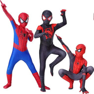 Anime Spiderman Kids Cosplay Costumes Miles Morales Spider Man Jumpsuit for Men Women Superhero Halloween Tight Fitting Clothing