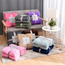 Load image into Gallery viewer, Winter Flannel Blanket | Soft Coral Fleece Faux Fur Throw, Plaid Bedspread &amp; Sofa Cover