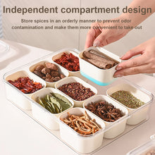 Load image into Gallery viewer, Divided Serving Tray Food Dispenser Kitchen Storage Box 9 Compartments Snack Box for Candy, Nuts, Cookies, Fruit Storage Box