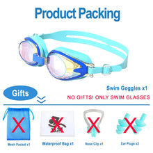 Load image into Gallery viewer, JSJM Professional Kids Swimming Goggles Anti-Fog UV Protection Waterproof Silicone Swim Glasses for Boys Girls Swim Eyewear Gift