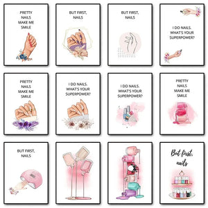 Manicure Nail Salon Wall Art - Chic Decor for Stylish Nail Techs