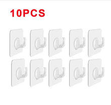 Load image into Gallery viewer, 5/10/20Pcs Self-adhesive Hook Transparent Door Wall Hook Child Heavy Load Rack Kitchen Bathroom Towel Key Rack Sticky Hook