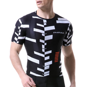 PHMAX Men's Cycling Jersey Summer Breathable Mesh Road Bike Shirt Sports Underwear