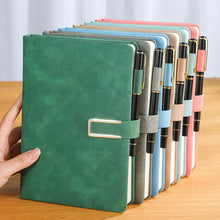 Load image into Gallery viewer, Vintage A5 leather notebook with personalized soft cover - perfect for business meetings and college life