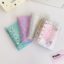 Load image into Gallery viewer, Sparkle Star Mini Binder Notebook M5 Size Pocket Notepads Daily Agenda Diy Photo Album Postcards Collect