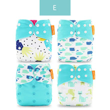 Load image into Gallery viewer, Happyflute New Desig Hot Sale 4Pcs OS Pocket Diaper Washable&amp;Reusable Absorbent Ecological Diaper Cover Adjustable Baby Nappy