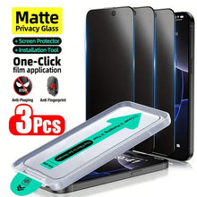 Load image into Gallery viewer, 3Pcs Oleophobic Dust Free Easy Installation Matte Privacy Screen Protector for IPhone 16 15 11 12 13 14 Pro Max Plus XS 17 Glass