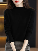 Load image into Gallery viewer, AOSSVIAO 2025 Autumn Winter Solid Mock-neck Pullover Sweater For Women Casual Knitwear Female Clothing Basic Soft Tops