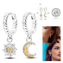 Load image into Gallery viewer, 925 Silver Hoop Earrings  For Woman Pendientes Zircon Heart Shape Star Eardrop Original Earring Fashion Jewelry