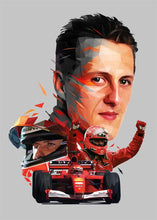 Load image into Gallery viewer, 2023 F1 Legend Racing Poster - Schumacher Helmet Canvas Art, Formula 1 Wall Decor