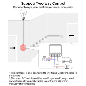 16A WiFi Smart Switch 2-Way DIY Circuit Breaker Timer Module Alexa Google Home
