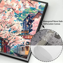 Load image into Gallery viewer, Japanese Street Scenery Sakura Architecture Canvas Posters and Prints Wall Art Paintings Mural for Modern Living Room Home Decor