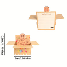 Load image into Gallery viewer, 1pc Hilarious Happy Birthday Pop-Up Card - Humorous 3D Character Design with Heart Balloons &amp; Confetti, Whimsical Card