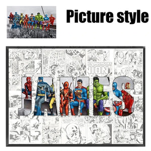 Personalised Marvel Movie Heroes Canvas Poster – Spider-Man & Iron Man Wall Art