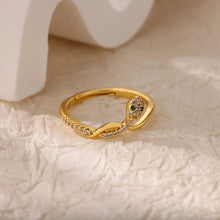 Load image into Gallery viewer, Stainless Steel Zircon Geometric Rings For Women Luxury Evil Eye Gold Color Adjustable Trendy Wedding Aesthetic Jewerly Gift